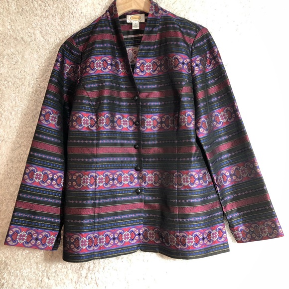 Talbots Silk Blend Jacket Sz 8 Petite - Picture 2 of 15